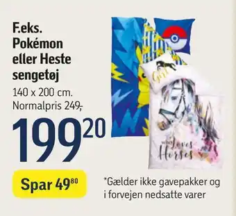 Føtex Pokémon eller heste sengetøj tilbud
