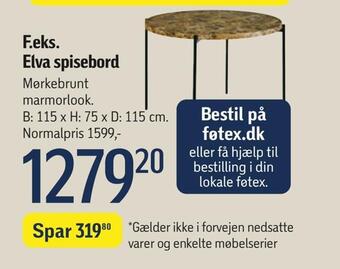 Føtex Elva spisebord tilbud