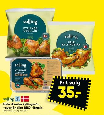Bilka Hele danske kyllingelår, -overlår eller bbq -lårmix tilbud