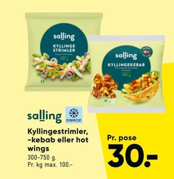 Bilka Kyllingestrimler, -kebab eller hot wings tilbud