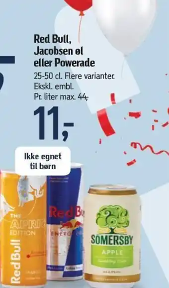 Føtex Red Bull, Jacobsen el eller Powerade tilbud