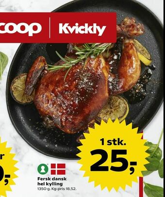 Kvickly Fersk dansk hel kylling tilbud