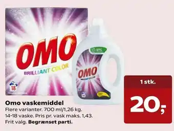 Kvickly Omo vaskemiddel tilbud