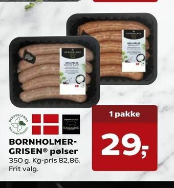 Kvickly BORNHOLMERGRISEN® pølser tilbud