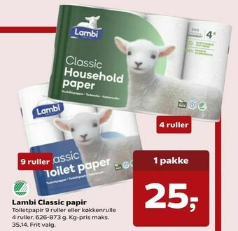 Kvickly Lambi Classic papir tilbud