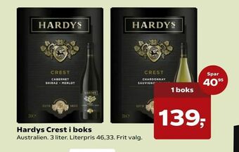 Kvickly Hardys Crest i boks tilbud