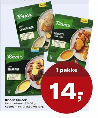 Kvickly Knorr saucer tilbud