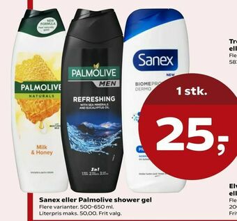 Kvickly Sanex eller Palmolive shower gel tilbud