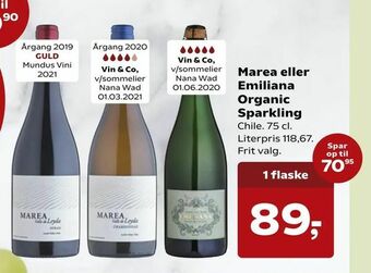 Kvickly Marea eller Emiliana Organic Sparkling tilbud