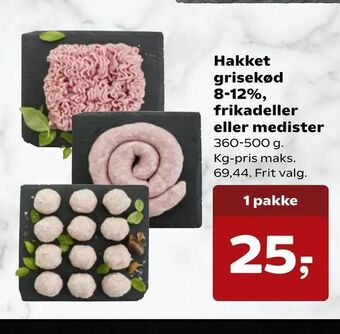 Kvickly Hakket grisekød 8-12%, frikadeller eller medister tilbud