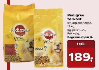 Kvickly Pedigree tørkost tilbud