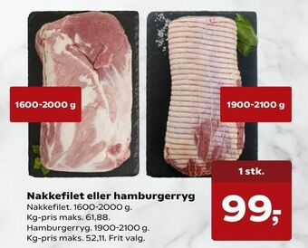 SuperBrugsen Nakkefilet eller hamburgerryg tilbud