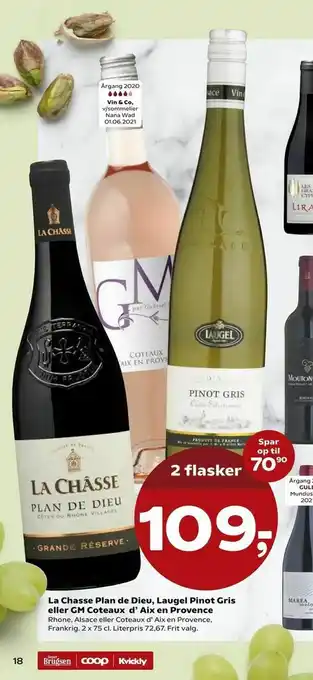 SuperBrugsen La Chasse Plan de Dieu, Laugel Pinot Gris eller GM Coteaux d' Aix en Provence tilbud