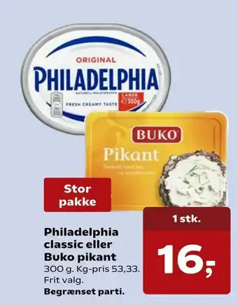 SuperBrugsen Philadelphia classic eller Buko pikant tilbud