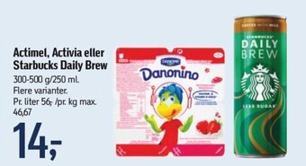 Føtex Actimel, Activia eller Starbucks Daily Brew tilbud