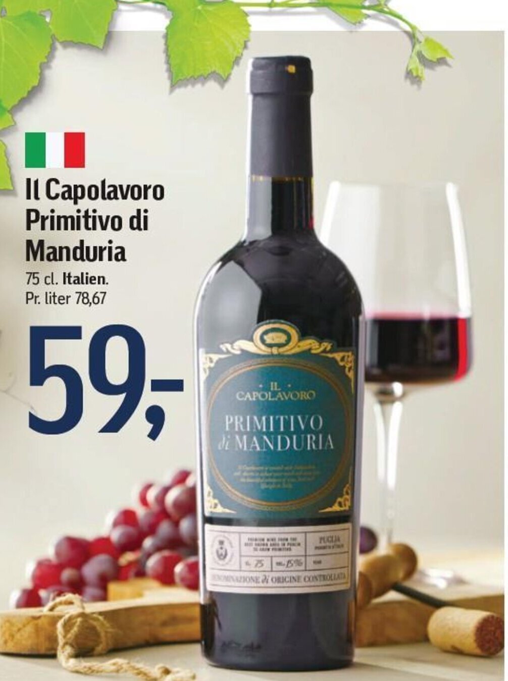 Føtex Il Capolavoro Primitivo di Manduria tilbud