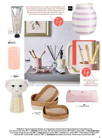 Imerco Creme, led bloklys, nova tandbørstekrus, omggio vase, eva vase, kurv el. kosmetiktaske tilbud