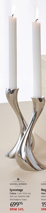 Kop & Kande Georg jensen lysestage tilbud