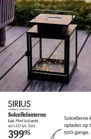 Kop & Kande Sirius solcellelanterne tilbud