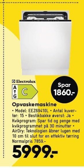 Bilka Electrolux opvaskemaskine tilbud
