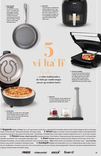 Kop & Kande Stegepande, airfryer, pizzaovn, kværn og kontaktgrill tilbud