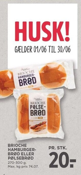 MENY Brioche hamburgerbrød eller pølsebrød tilbud