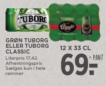 MENY Grøn tuborg eller tuborg classic tilbud