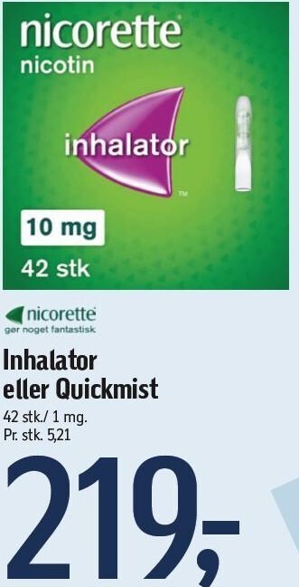 Føtex Nicorette inhalator eller quickmist tilbud