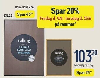 Spar 20% på rammer