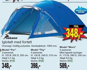 Nakano iglotelt med fortelt