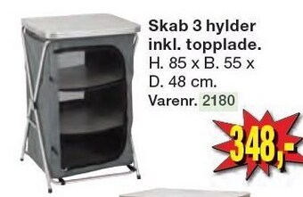 Harald Nyborg Skab 3 hylder inkl. topplade tilbud