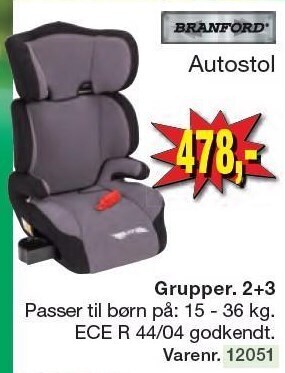Harald Nyborg Branford autostol tilbud