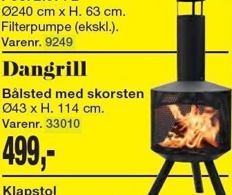 Dangrill bålsted med skorsten