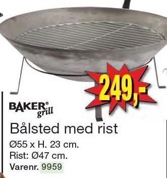 Baker grill bålsted med rist