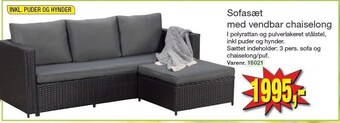 Sofasæt med vendbar chaiselong