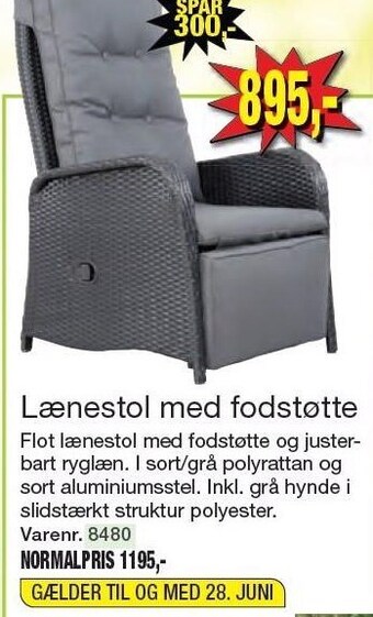 Harald Nyborg Lænestol med fodstøtte tilbud