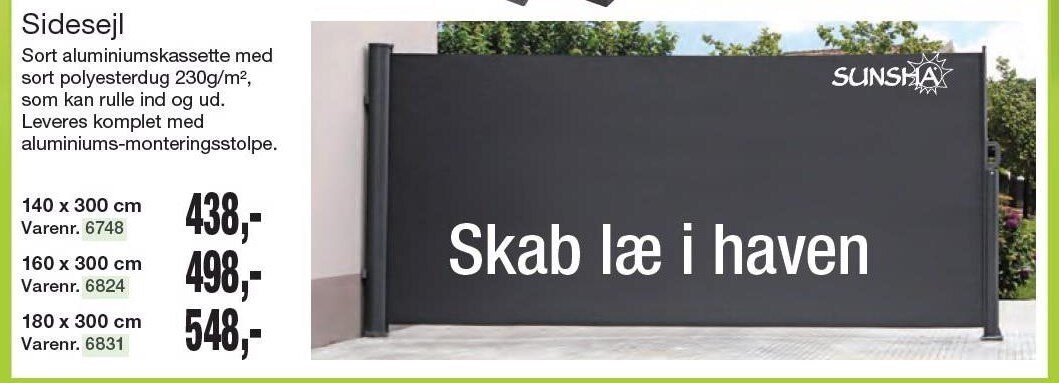Harald Nyborg Sunsha sidesejl tilbud