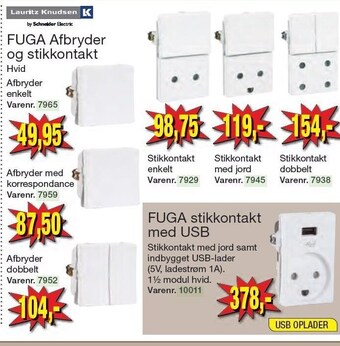 Harald Nyborg Lauritz knudsen fuga afbryder og stikkontakt tilbud