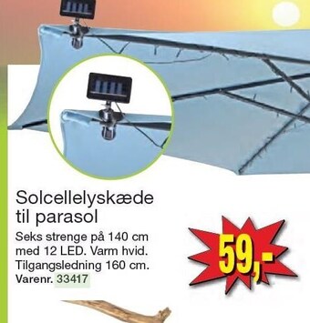 Harald Nyborg Solcellelyskæde til parasol tilbud