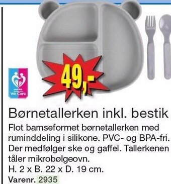 Harald Nyborg Børnetallerken inkl. bestik tilbud