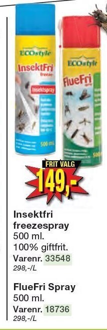 Harald Nyborg Ecostyle insektfri freezespray eller fluefri spray tilbud