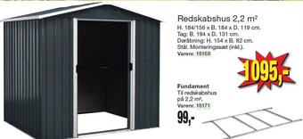 Harald Nyborg Redskabshus 2,2 m tilbud