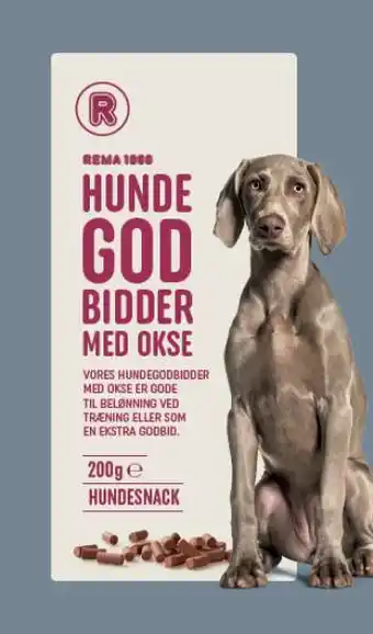 REMA 1000 Hundegodbid m/okse, 200 g tilbud