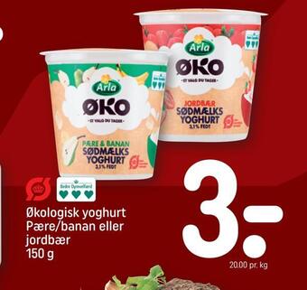 REMA 1000 Økologisk yoghurt pære/banan eller jordbær tilbud