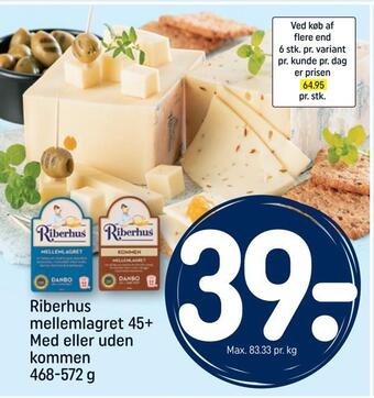 REMA 1000 Riberhus mellemlagret 45+ med eller uden kommen tilbud