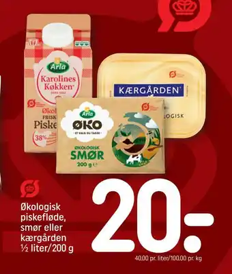 REMA 1000 Økologisk piskefløde, smør eller kærgården tilbud