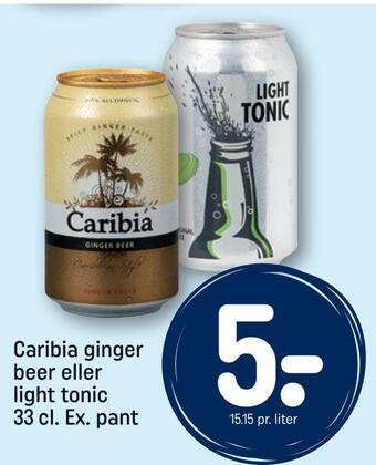 REMA 1000 Caribia ginger beer eller light tonic tilbud