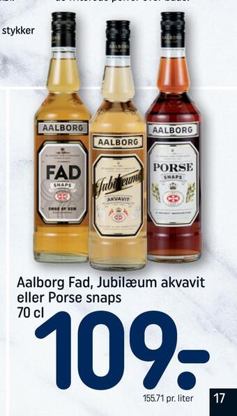 REMA 1000 Aalborg fad, jubilæum akvavit eller porse snaps tilbud
