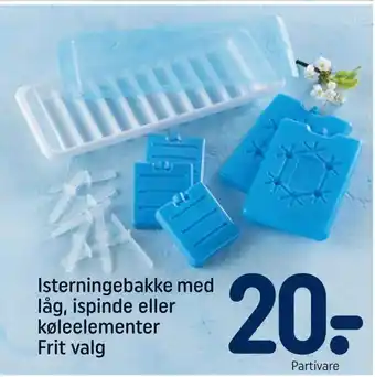 Isterningebakke med låg, ispinde eller køleelementer