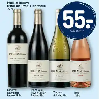 REMA 1000 Paul mas reserve fransk rød-, hvid- eller rosévin tilbud